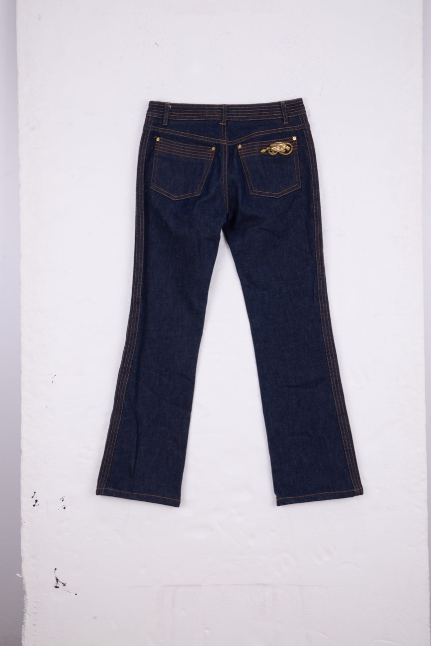 Roberto Cavalli jean gold emblem back
