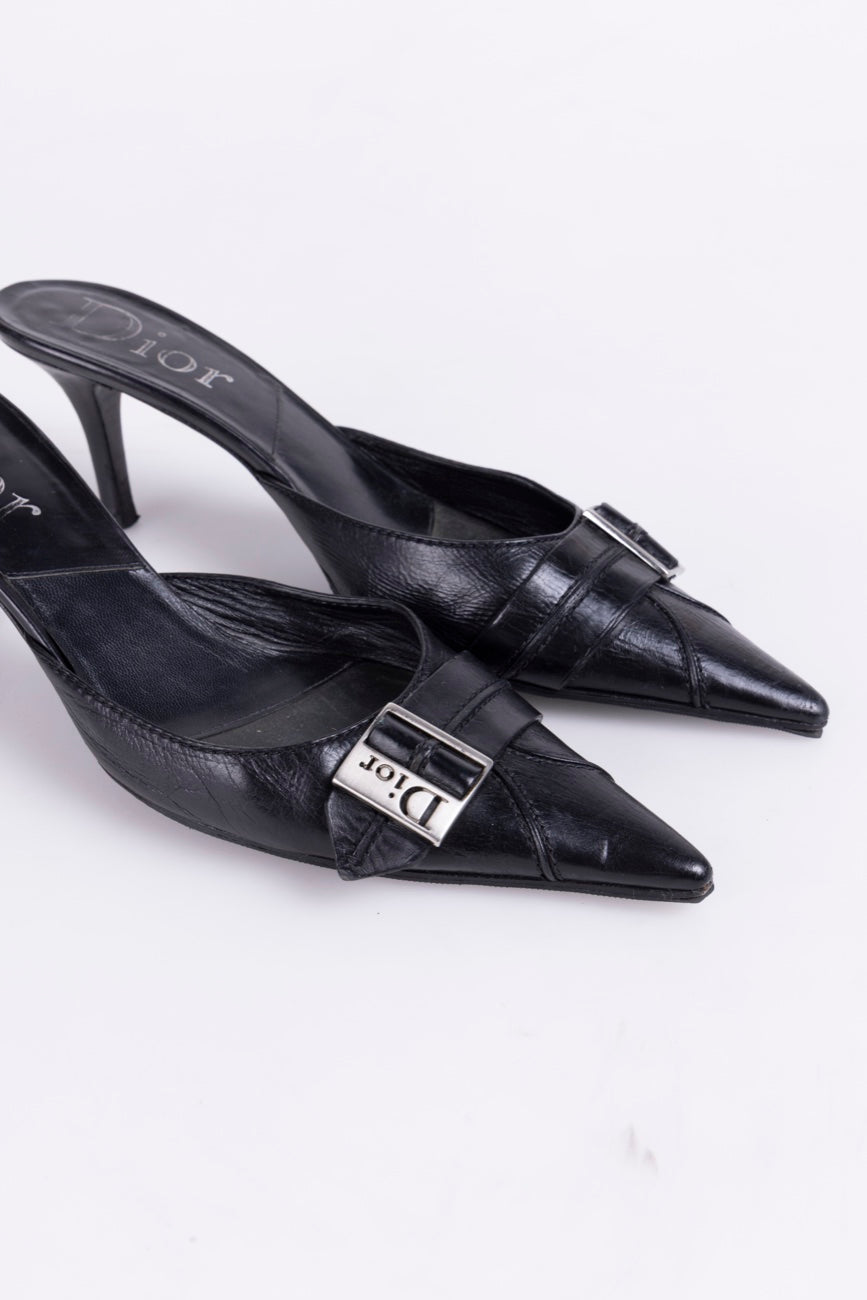 Dior mules with Dior buckle and logo insole
