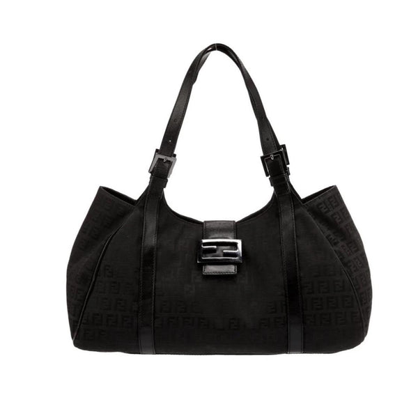Fendi Zucca Monogram Shoulder Bag — Black Archive