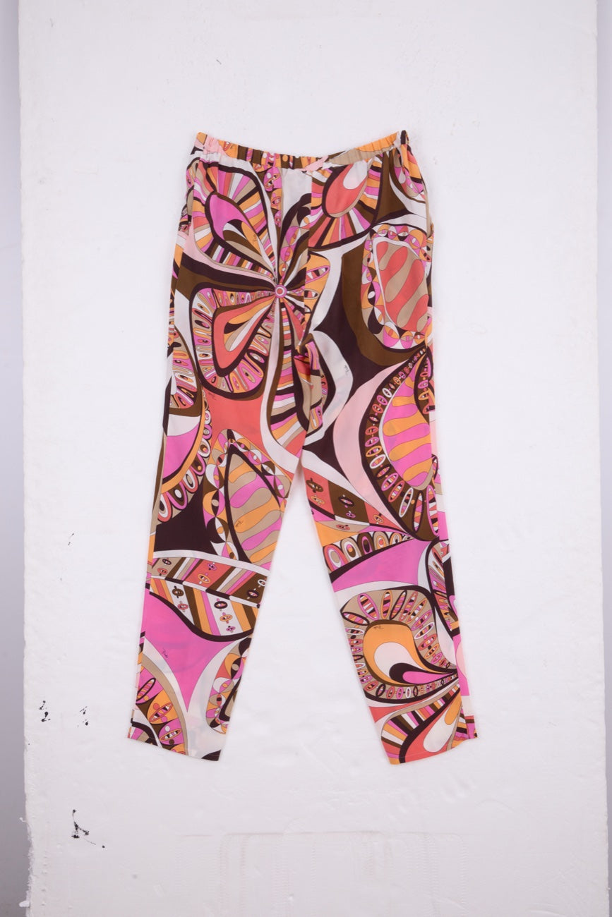 Emilio Pucci silk print pants detail