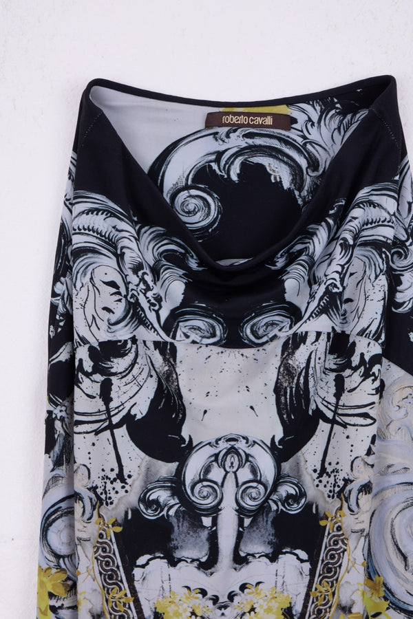 Roberto Cavalli Baroque Cowl-Neck Top — 2003 Archive