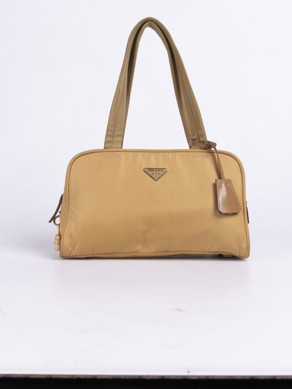 Prada Bej Nylon Bowling Çanta
