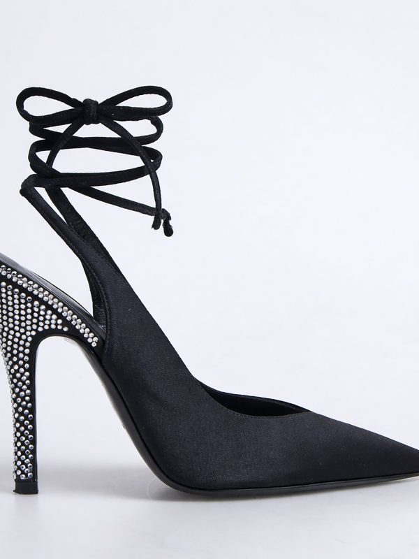 Siyah Süet Bağcıklı Slingback